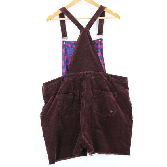 Modcloth Overalls Shorts Womens Dark Brown Customized Fall Potluck Size 1X - Picture 9 of 12